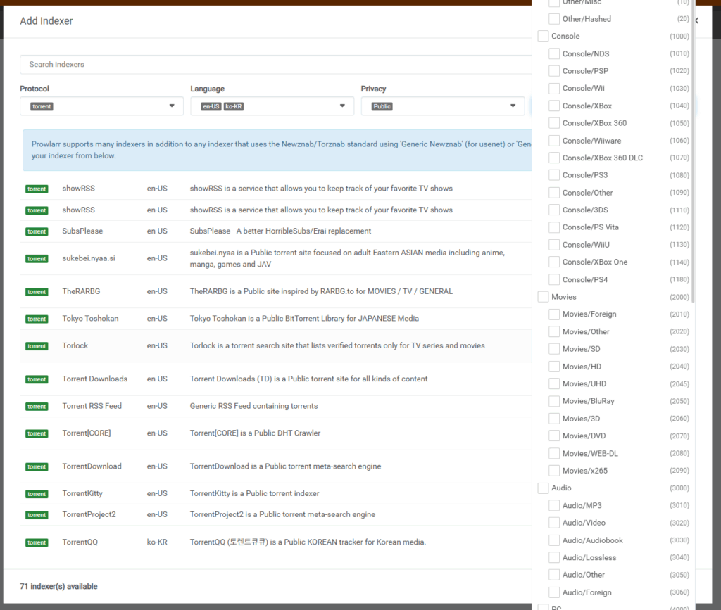 토렌트 자동화하기 (1) - VPN + Prowlarr + Flaresolverr 23 image 154