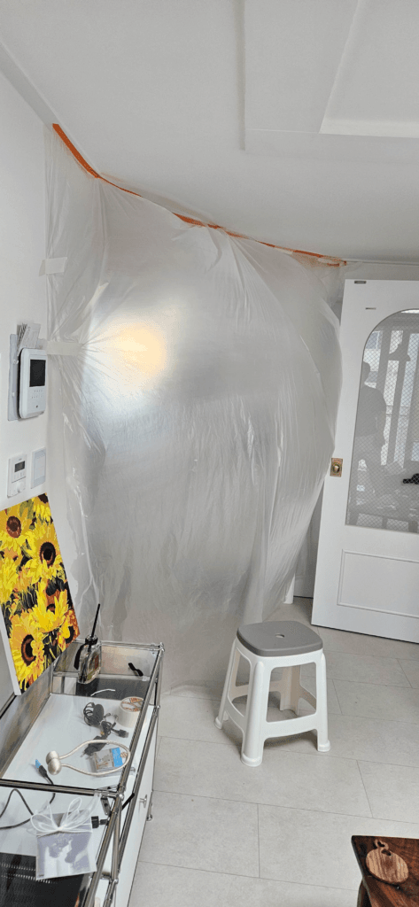 모터풍량으로 인해 부풀어오르는 비